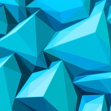 Poster with abstract blue ice cubes and posterized colorsのイラスト素材