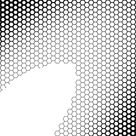 Background with gradient of monochrome hex gridのイラスト素材