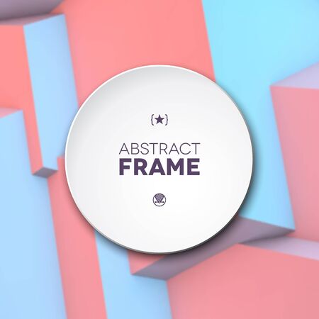 Abstract background with overlapping rose quartz and serenity cubesのイラスト素材