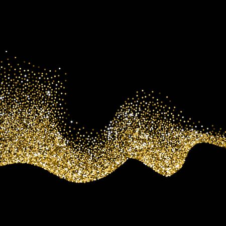 Glitter abstract wave of scattered golden confettiのイラスト素材