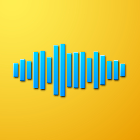 Silhouette of sound waveform sign with shadow