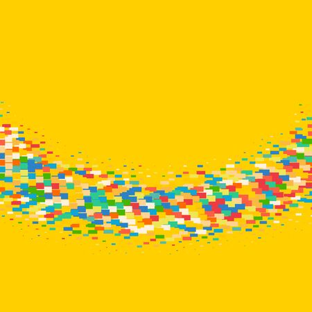 Flat colorful ornament with retro halftone styled squaresのイラスト素材