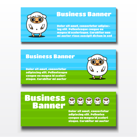 Set of three horizontal business banners templatesのイラスト素材