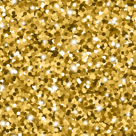 Glitter seamless pattern with golden circles and sparklesのイラスト素材