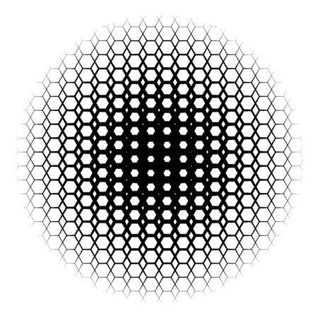 Background with gradient of monochrome hex gridのイラスト素材
