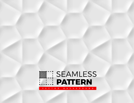 Pattern with hexagonal cells made from shadows and lights in origami style. White background.のイラスト素材