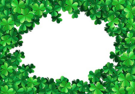 Saint Patricks day background with sprayed clover leaves or shamrocksのイラスト素材