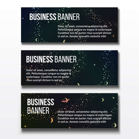 Set of three horizontal business banners templatesのイラスト素材