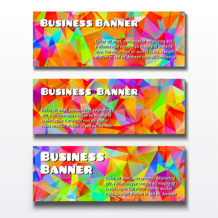 Set of three horizontal business banners templatesのイラスト素材