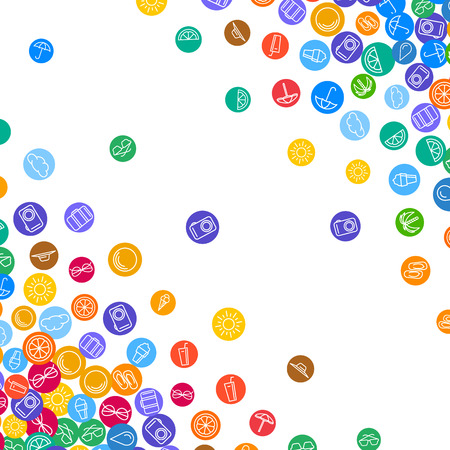 Vacation background with scattered summer flat iconsのイラスト素材