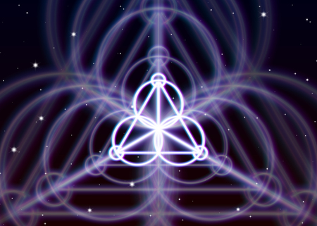 Magic triangle symbol spreads the mystic energy in spiritual spaceのイラスト素材