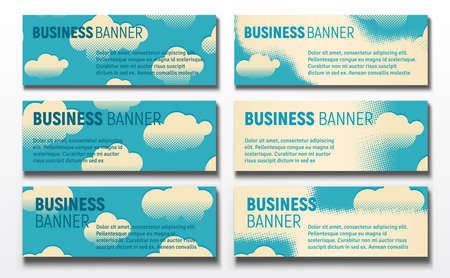 Set of six horizontal business banners templatesのイラスト素材