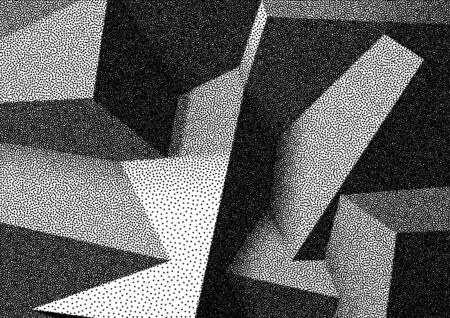 Abstract background with realistic overlapping dotwork cubesのイラスト素材