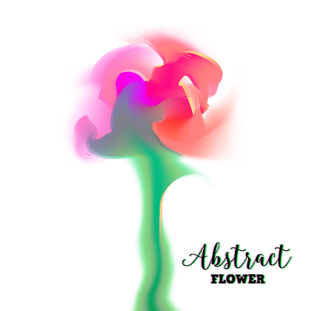 Abstract glitch flower with distorted petal gradientのイラスト素材