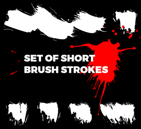 Ink blots and brush strokes collection isolatedのイラスト素材