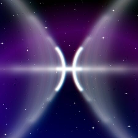 Sign of Pisces or fish with mystic auraのイラスト素材