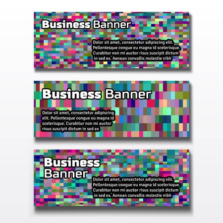 Set of three horizontal business banners templatesのイラスト素材