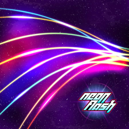 Neon lines New Retro Wave with 80s dusty style.のイラスト素材