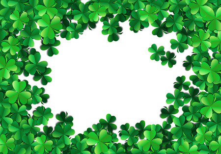 Saint Patricks day background with sprayed clover leaves or shamrocksのイラスト素材