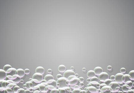 Soap bubbles background with rainbow colored airy foamのイラスト素材