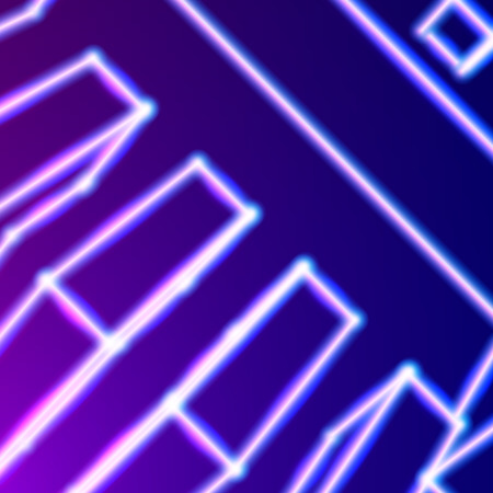 Bright neon lines abstract background with retro computer technology 80s style for party posters