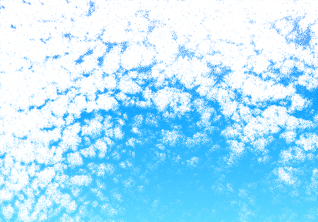 Clouds made of scattered dots in the blue sky, dotwork cloudscape illustrationのイラスト素材