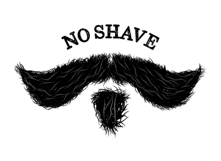 Mustache sign or label as a symbol of masculinity and hipster movementのイラスト素材