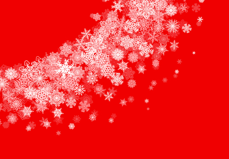 Christmas snow seasonal background with scattered snowflakes falling in winter time for New Years or xmas holiday cards and invitationsのイラスト素材
