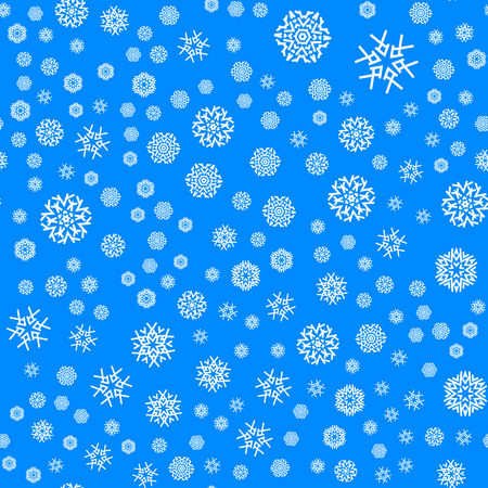 Christmas snowflake seamless pattern for winter holidays ornaments with scattered snow in natural harmonyのイラスト素材
