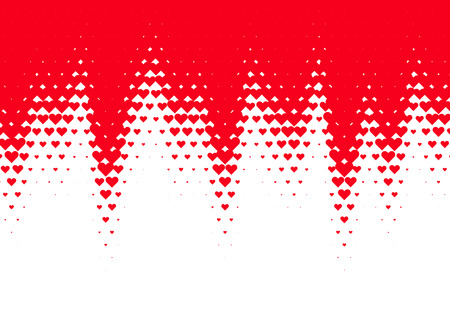 Valentine's Day background with simple heart shaped filter or ornamental grid with size gradientのイラスト素材