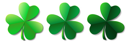 Saint Patricks day clover leaves or shamrocks isolated on whiteのイラスト素材