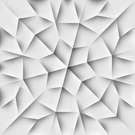 Seamless islam pattern with geometric tiled cells made from shadows and lights in origami style. White arabic backgroundのイラスト素材