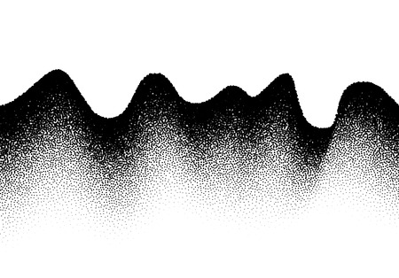 Abstract background with wavy gradient of scattered dotsのイラスト素材