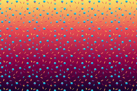 Abstract background with 80s memphis style pattern and vibrant psychedelic colorsのイラスト素材