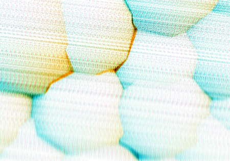 Abstract background with 3D shapes and broken tv colorful glitch effectの写真素材