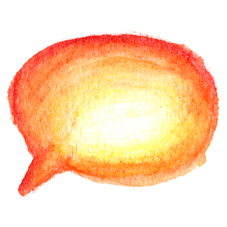 Vector watercolor drawn orange speech bubble with letteringの写真素材