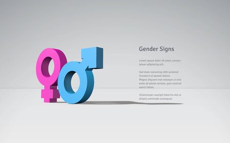 Gender signs illustration or medical booklet template with sexual female and male symbolsのイラスト素材