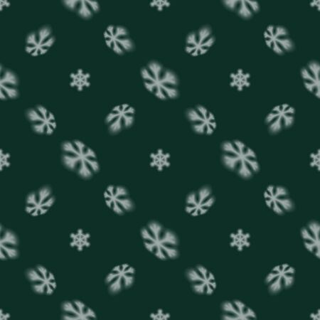 Christmas seamless snowflake pattern with blurred falling snow stars for Christmas cards, covers, wallpapers and tiled backgroundsのイラスト素材