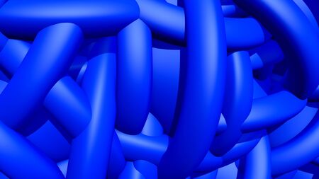 Abstract background with heap or hank of plastic rubber pipes or bands. 3D illustrationの写真素材