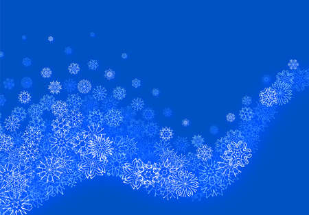 Winter background with snowstorm and sprayed snowflakes for New Years Eve holidays or abstract Christmas greeting cardのイラスト素材