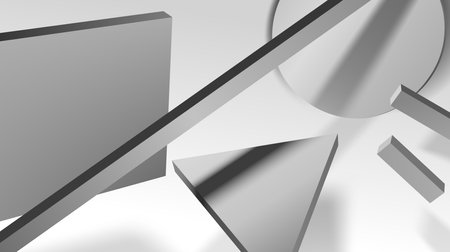 Abstract background with white shapes in modern avantgarde or bauhaus styleのイラスト素材