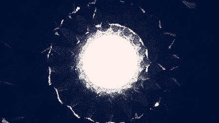 Retro styled docking corridor on space station or light at the end of tunnel concept for sci-fi...