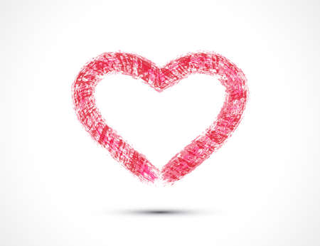 Brush drawing of a heart for Valentines Day greeting card, banner or celebration invitation.のイラスト素材