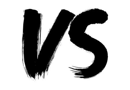 VS sign for competition, sport or game. Versus symbol isolated and written with brush.のイラスト素材