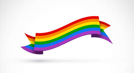 Gay pride banner with rainbow colored flag for Pride Monthのイラスト素材