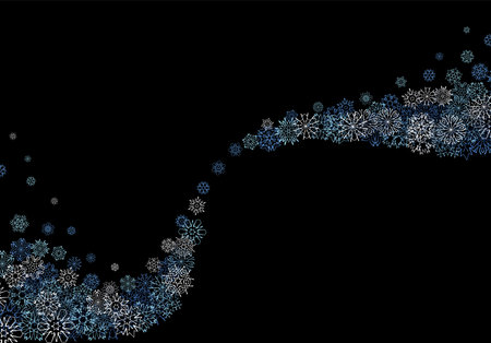 Winter background with snowstorm and sprayed snowflakes for New Years Eve holidays or abstract Christmas greeting cardのイラスト素材