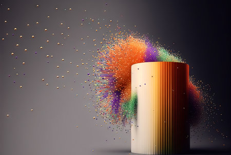 Big data abstract concept with data clusters collected by server. Digital sorting and management concept. Generated AI.の素材