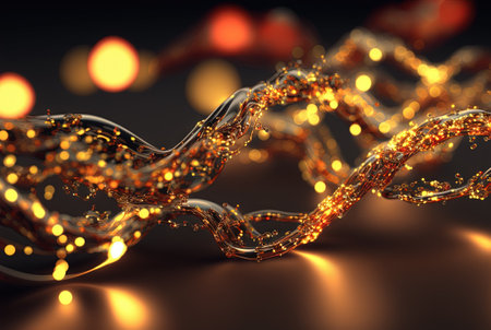 Technology concept of data flow. Data collecting and sorting in digital abstraction. Generated AIの素材