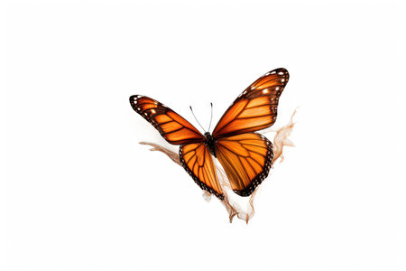 Butterfly with colorful wings isolated on white. Generative AIの素材