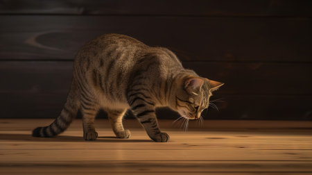 Tender cat cuddling. Cute delicate kitten. Generated AIの素材